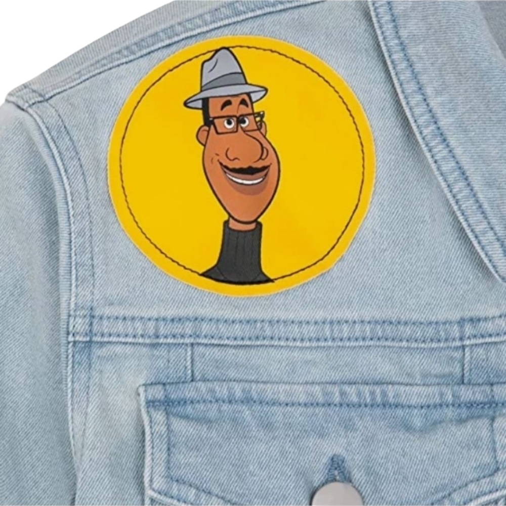 Disney Pixar Soul Denim Jean Jacket Love Saxophone Jazz Artistic Patches Sz XL - Picture 4 of 12